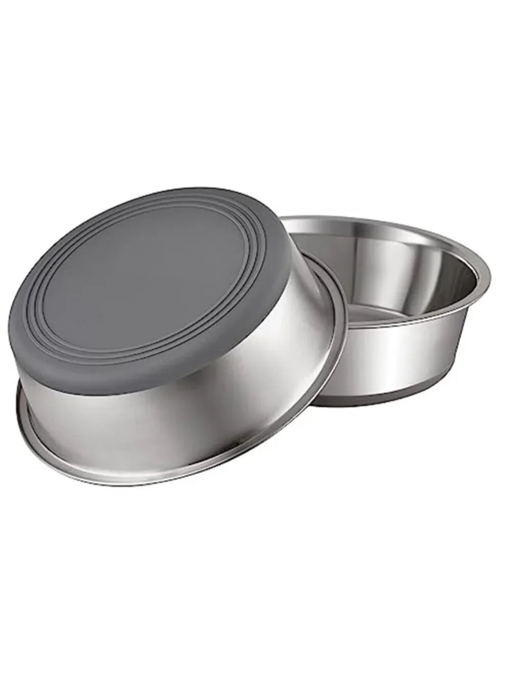Nonslip Stainless Steel Dog Bowls, 3.8 US Cup, 2 Count | No slide silicone